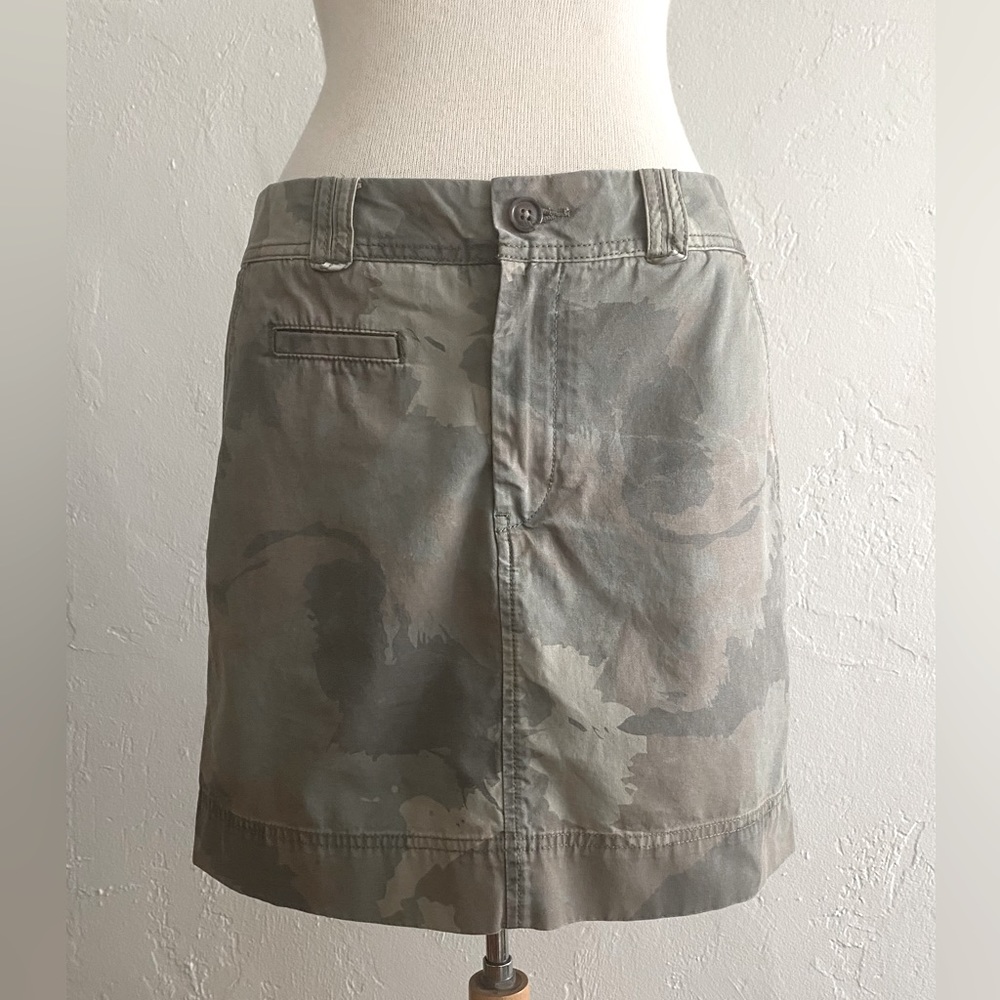 VINTAGE GAP CAMOUFLAGE OLIVE GREEN KHAKI COTTON MINI SKIRT SIZE 4